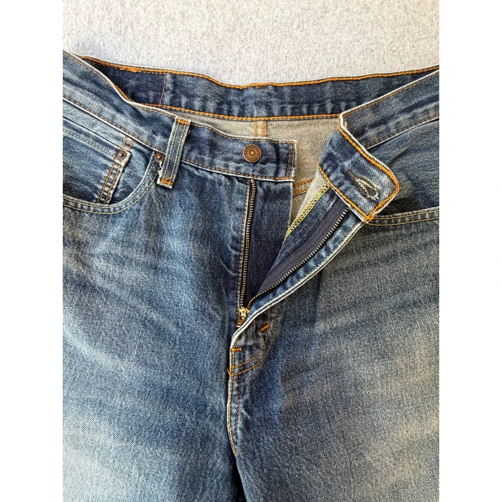 Levis 569 Loose Straight Denim Shorts Mens 32 Medium Wash Blue Jean Shorts